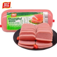 雙匯美味鹽水香腸220g支火腿腸三明治午餐肉切片方腿腸火腿批發(fā)